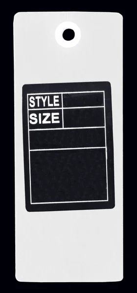 Vecchia Etichetta Cartone Bianco Con Adesivo Isolato Nero — Foto Stock