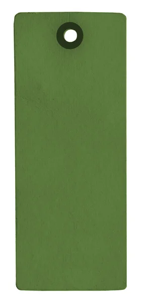Grön Kartong Tagg Isolerad Vit Bakgrund — Stockfoto
