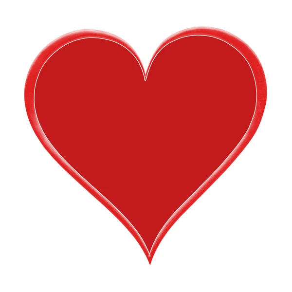 Corazón Rojo Aislado Sobre Fondo Blanco Para Día San Valentín — Foto de Stock