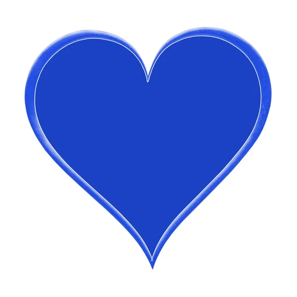 Blue Heart Isolated White Background Valentine Day — Stock Photo, Image