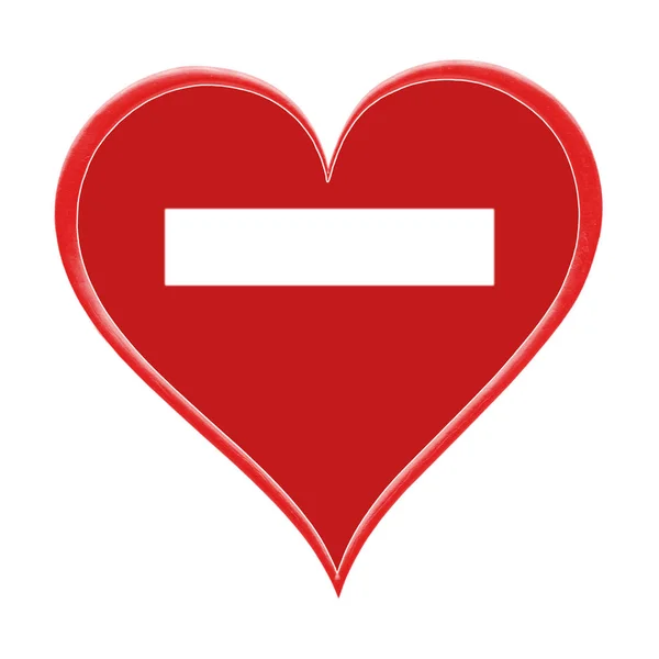 Coração Vermelho Isolado Fundo Branco Para Dia Dos Namorados Com — Fotografia de Stock