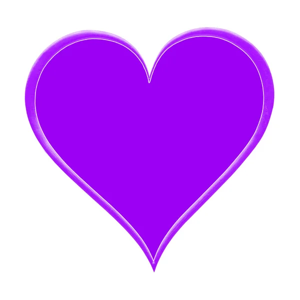 Coração Violeta Isolado Fundo Branco Para Dia Dos Namorados — Fotografia de Stock
