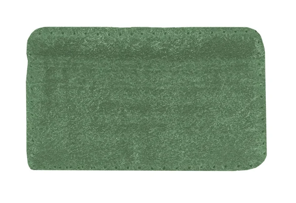 Bianco Etichetta Pelle Verde Isolato Sfondo Bianco — Foto Stock