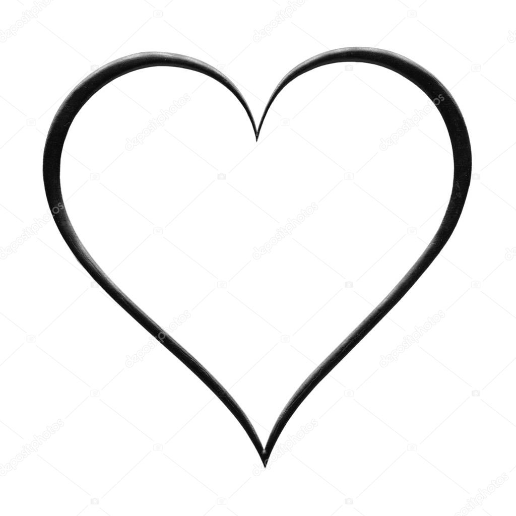 Fotos: corazon blanco | Corazón Blanco Con Borde Negro Aislado Sobre