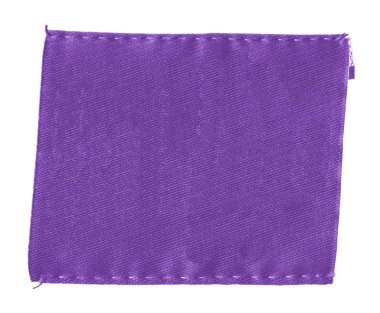 Beyaz arka plan üzerinde eski boş Menekşe kumaş etiket