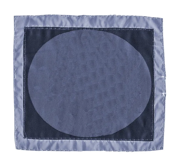 白い背景に分離された空白青い繊維タグ — ストック写真
