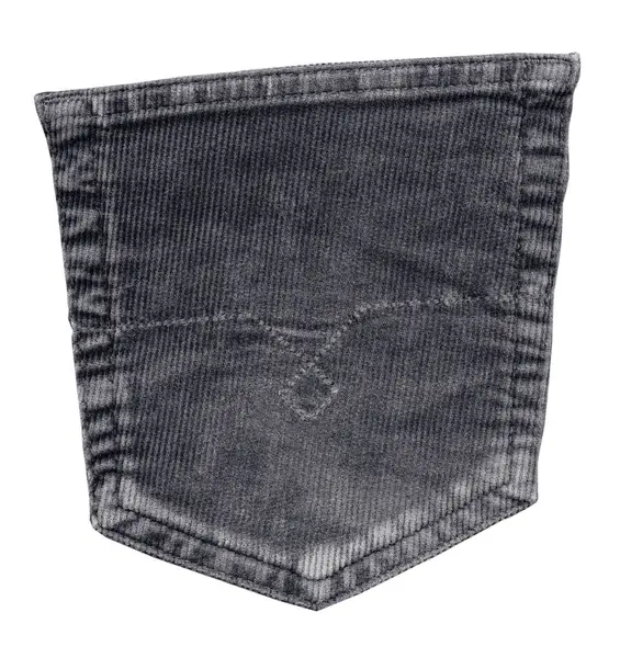 Grey Back Trouser Pocket Isolated White — Stock Photo, Image