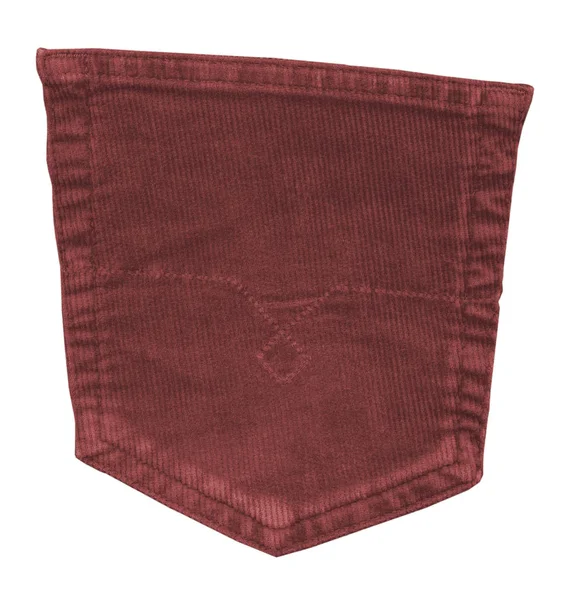Red Back Trouser Pocket Isolated White — Stock Photo, Image