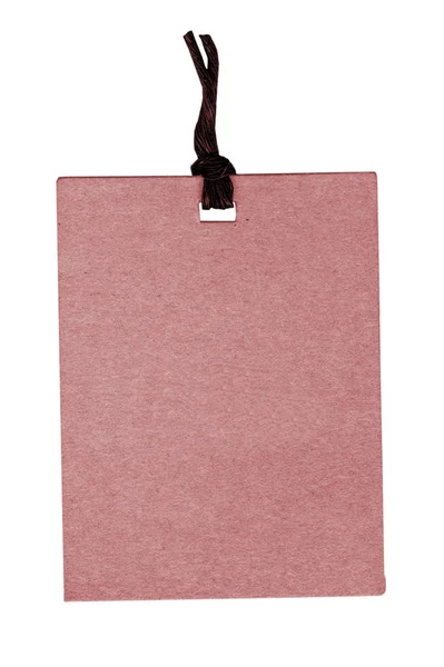 Red Cardboard Tag Isolated White Background — Stock Photo, Image