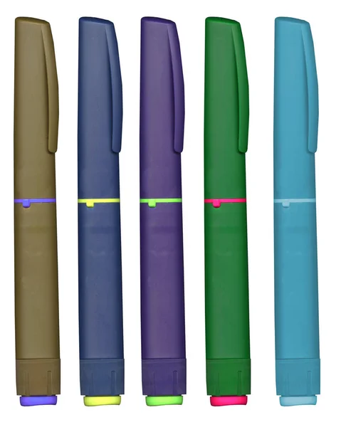 Set Van Injectiespuiten Van Verschillende Kleuren — Stockfoto