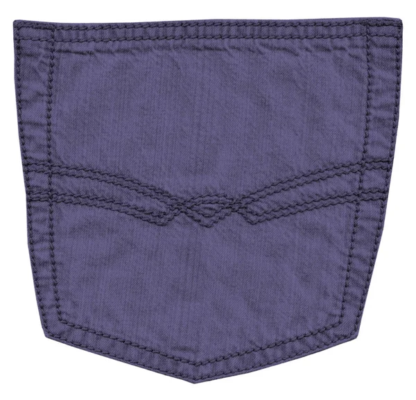 紫ジーンズの後ろポケットの白で隔離 — ストック写真