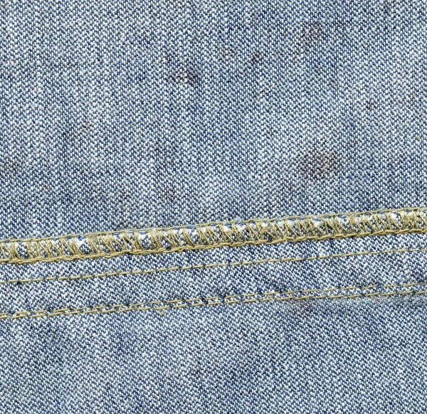 Azul Denim Viejo Sucio Textura Costura Útil Para Fondo —  Fotos de Stock