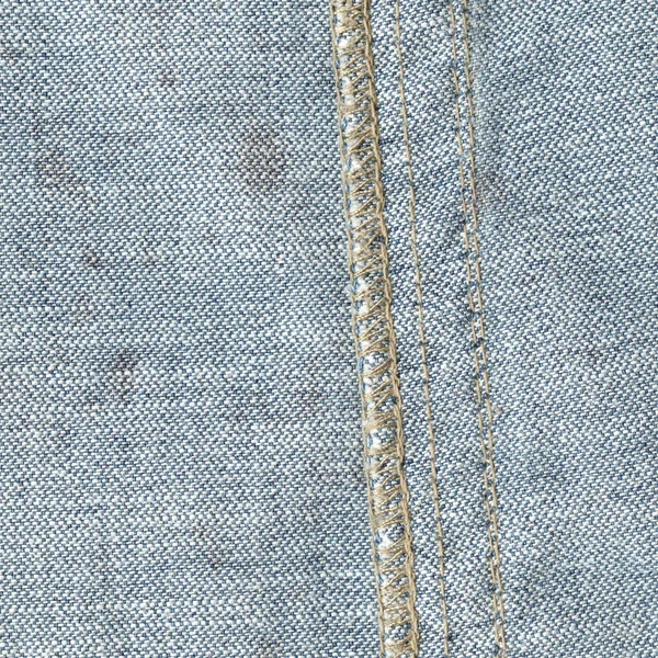 Textura Jeans Velho Sujo Azul Costura Útil Para Fundo — Fotografia de Stock