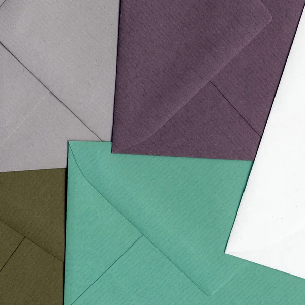 Fundo Envelopes Multicoloridos Útil Para Trabalhos Design — Fotografia de Stock