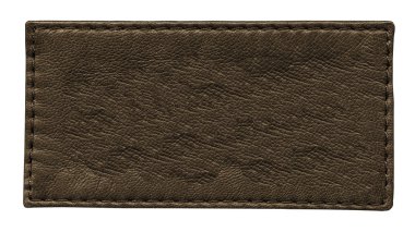 boş koyu kahverengi deri etiket üzerinde beyaz izole