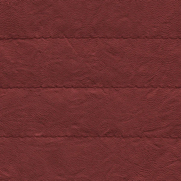 Fondo de cuero rojo oscuro decorado con costuras — Foto de Stock