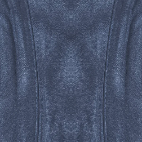 Background of crumped blue leather, seams — Stock Photo, Image