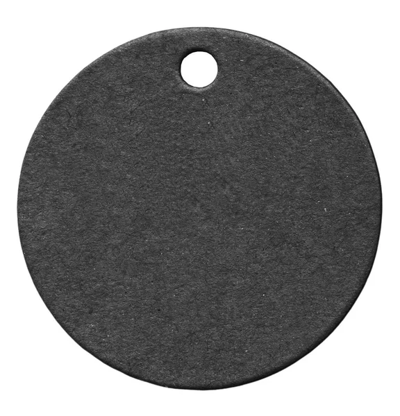 Etiqueta redonda de cartón negro aislado en blanco —  Fotos de Stock
