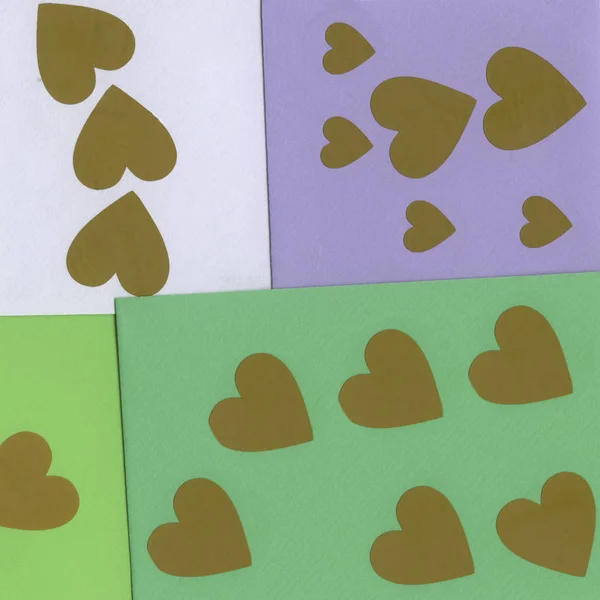 Background  with cut out of  paper hearts — Stock Photo, Image