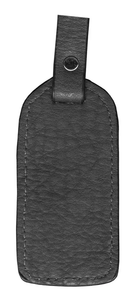 Blank Dark Gray Leather Trinket Isolated White Background — Stock Photo, Image