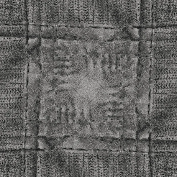 Fragment Gray Leather Textile Jacket Background — Stock Photo, Image
