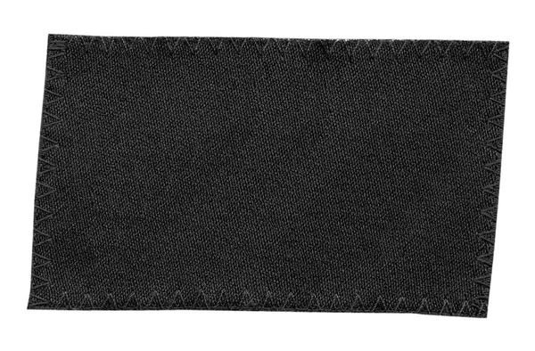 Old Blank Black Fabric Tag Isolated White Background — Stock Photo, Image