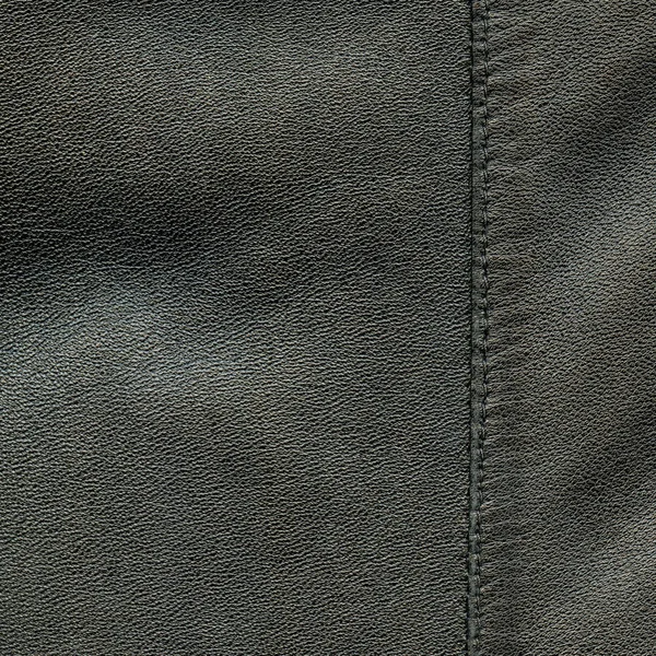 Black Leather Background Seam — Stock Photo, Image