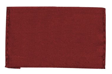 Beyaz arka plan üzerinde izole boş kırmızı kumaş etiket 