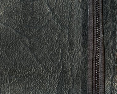 eski siyah deri arka plan wiith dekore edilmiş bir fermuar 