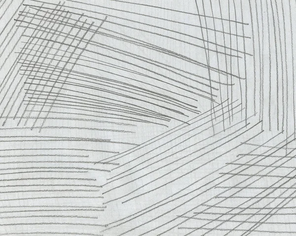 Black lines made with pencil on white paper — Stock Photo, Image