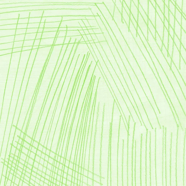 Lines made with green pencil on white paper. — Stock Photo, Image