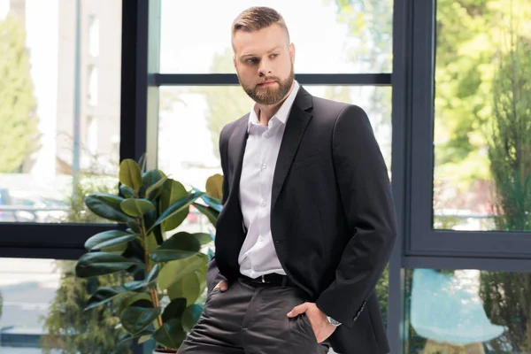 Pensive businessman in suit — Stock Photo, Image