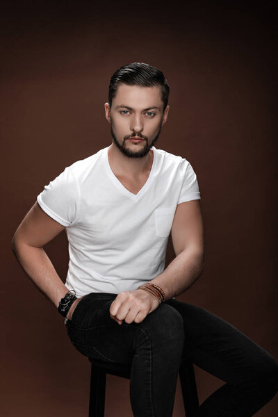 handsome bearded man