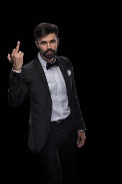 işadamı gösteren orta parmak