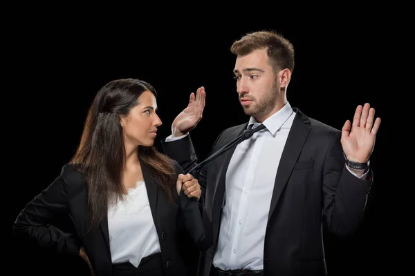 Businesswoman flirting with colleague — Stock Photo, Image