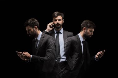 smartphone ile meşgul işadamı