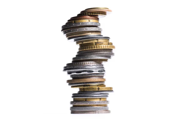 Pila di varie monete — Foto Stock