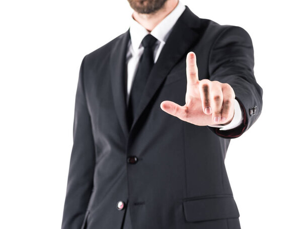 businessman pointing with finger 