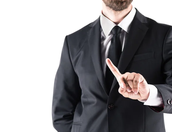 Businessman pointing with finger — Stock Photo, Image