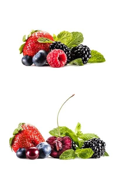 Collage mit köstlichen Beeren — Stockfoto