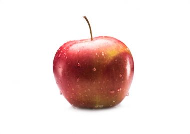 ripe apple with water drops clipart
