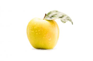 ripe apple with water drops clipart