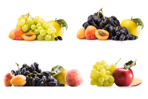 Collage con varias frutas frescas — Foto de Stock