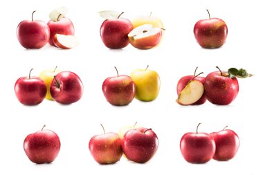 collage with fresh ripe apples clipart