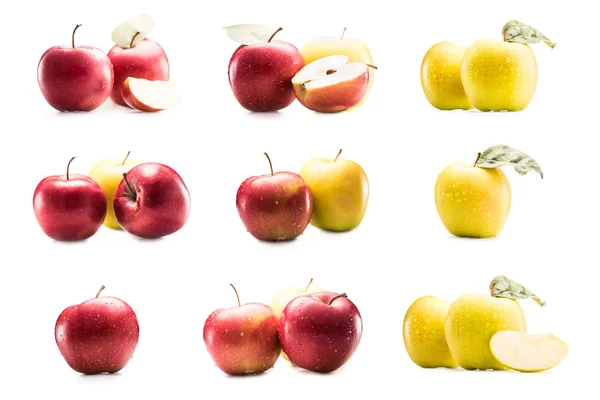 Collage with fresh ripe apples — Stock Photo, Image