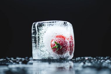 cherry tomato in ice cube clipart