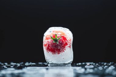 cherry tomato in ice cube clipart