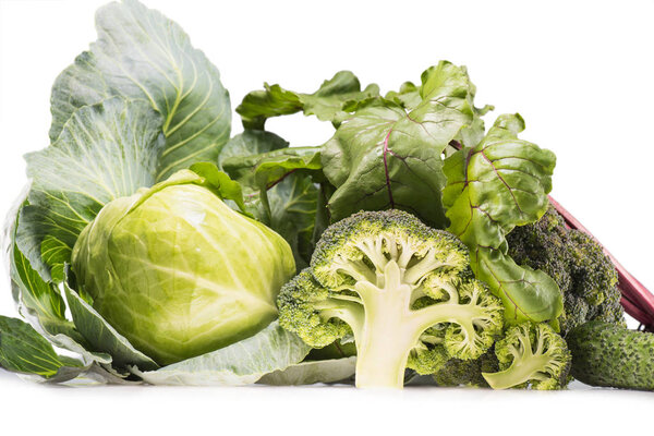 still-life of cabbage and broccoli