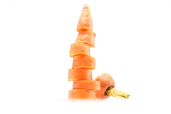 Stack of fresh sliced carrot — Stock Photo, Image