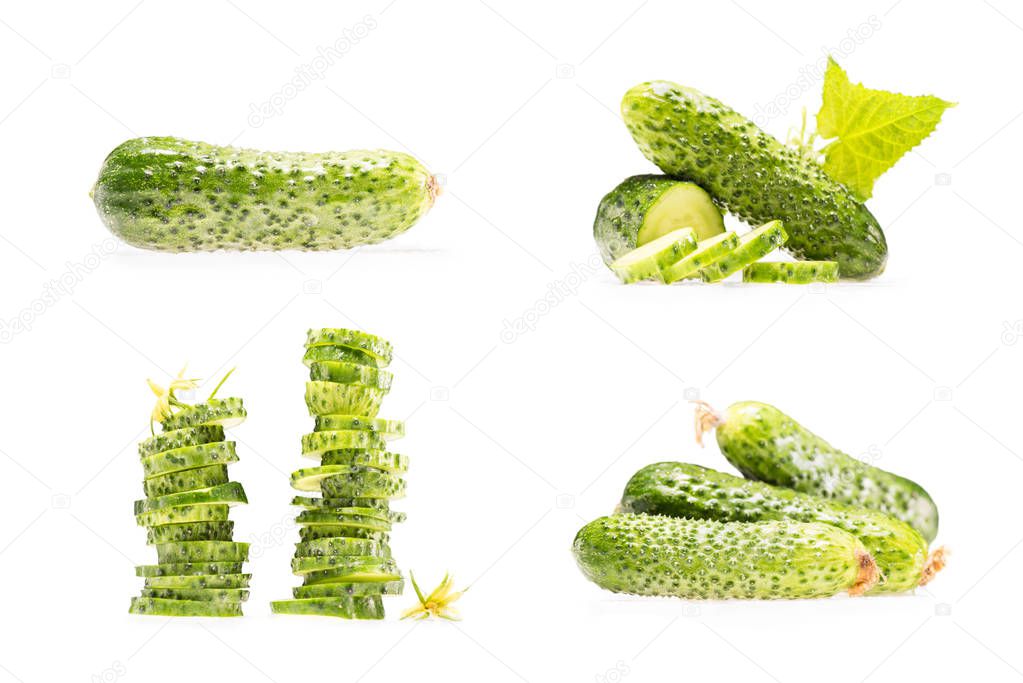 various stacks and piles of cucumbers